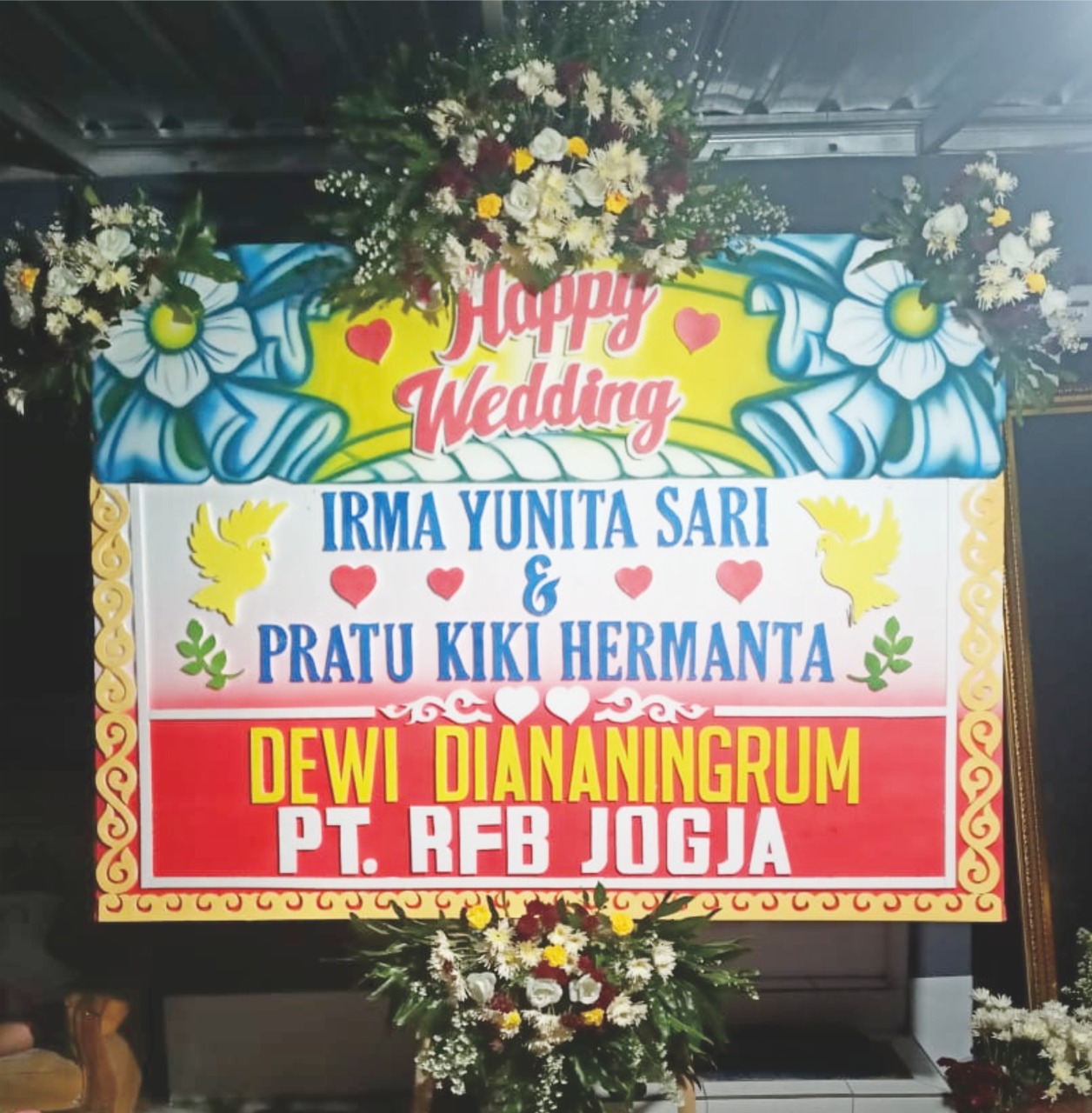 Bunga Papan Happy Wedding KODE : WD 2
